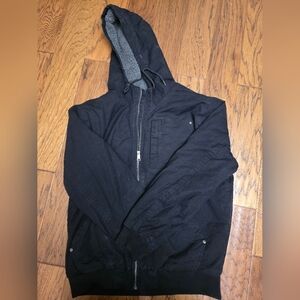 Lee Black Zip-Up Men's Coat Sherpa Lined sz Large